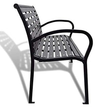 vidaXL Panca da Giardino con Telaio Nera in Acciaio Sedia Panchina da Esterno