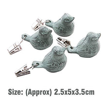 Set di 4 mollette per tovaglia, decorazione per la casa, resistente all’aperto, antivento, per picnic, uccelli, in ghisa, antiruggine, multifunzione, per uso esterno