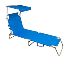 Mediawave Store Lettino Prendisole JoySummer 441023 Regolabile in 3 Posizioni con tettuccio (Blu)