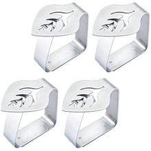 EVENN - Set di 4 morsetti per tovaglia in acciaio inox, per matrimoni, feste, picnic, colore: Argento