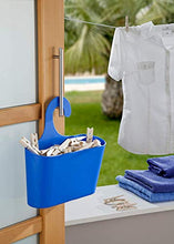 toyma Set di 2 robusti cestini portaoggetti universali da appendere per bagno, doccia, cucina, cantina, WC, garage, ecc. in azzurro