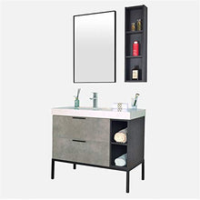 Set di Mobiletti Specchio e Lavabo Bagno Bagno Mobile Mobile lavabo per lavabo da Terra WC per Servizi igienici Vanity Marble (Color : Gray, Size : 55x100x85cm)
