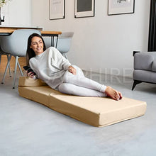 G&H - Materasso pieghevole pieghevole per letto singolo, con rivestimento rimovibile, colore: beige