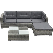 Tidyard- Set Divani da Giardino 12 pz in Polirattan Modulare Grigio, Set di mobili da Giardino
