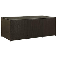 vidaXL - Scatola portaoggetti da Giardino in Resina Intrecciata, 180 x 90 x 75 cm, Colore: Marrone