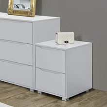[en.casa] Comodino da Notte a 2 Cassetti 53,5 x 40 x 48 cm Cassettiera e Portaoggetti Capiente Mobile da Divano/Letto in Design Moderno - Bianco