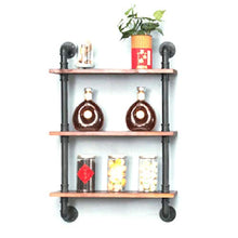 MoDi Wine Rack Retro Style Industriale Tubo di Acqua a Parete Vino Rack (L60 * H90CM)