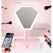 YIBOKANG Specchio Bluetooth/Specchio per Il Trucco a LED con Bluetooth-con Caricabatterie USB, Altoparlante Audio Wireless, Rotazione di 180 ° e gradazione della Luce