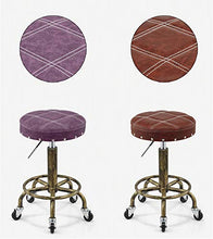 Csq - Sgabello da bar, stile retrò, girevole, con poggiapiedi, salone di bellezza, barbiere, altezza regolabile, facile da spostare (colore: C, dimensioni: 32 x 50 x 64 cm)