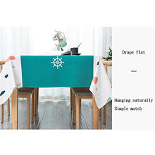 Lushi - Tovaglia in cotone e lino, semplice da casa, impermeabile, con lettere bianche e nere