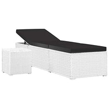 Tidyard Lettino Prendisole Reclinabile con Tavolino in Polyrattan Bianco,Sedia a Sdraio Prendisole da Giardino Rclinabile in Rattan,Lettino da Sole Singolo,Lettino da Piscina Patio 195x60x31 cm
