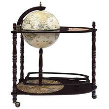 Tidyard Bar a Globo Portavini con Supporto in Legno Autoportante Eucalipto Verde,Carrello Cucina Legno,Minibar,Portavini,Carrello Bar,Carrello liquori,Porta liquori 70x45x88 cm