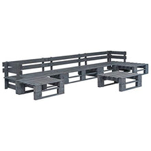 Festnight Set Divani da Giardino con Pallet 6 pz Set di Mobili da Esterno Legno FSC Grigio