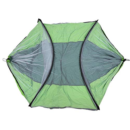 DAUERHAFT Sedia a Dondolo Portatile Amaca ylon Paracadute in Tessuto, per Viaggi in Campeggio all'aperto(Dark Green And Fruit Green)