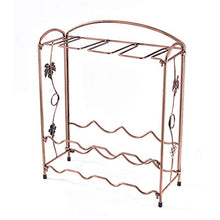 Porta Bottiglie di Vino da Terra, Portabottiglie Vino Pieghevole in Metallo per 4 O 8 Bottiglie E 8 Bicchieri da Vino per Decorazione Domestica Conservazione della Cucina Bar Cantina