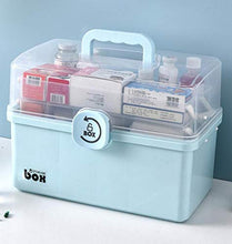 Contenitore per medicina di pronto soccorso, contenitore per pillole di droga, contenitore portatile per medicine, contenitore (blu, 34 x 19 x 21 cm)