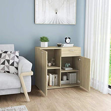 XHCP Credenza, Comodino, Comodino, cassettiera per la casa Soggiorno Camera da Letto Bianco Lucido 80x36x75 cm truciolare