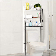 Joycelzen, Scaffale a 3 ripiani da bagno, da mettere sopra il WC, con struttura in metallo