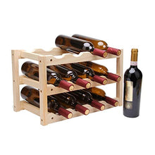 LILINSS Portabottiglie Vino Portabottiglie in Legno a Tre Strati 12 Bottiglie Portabottiglie Vino a casa espositore Porta Vino