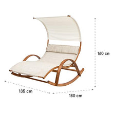 blumfeldt Mauritius - Lettino Oscillante con Tettuccio, Lettino da Giardino, 180 kg Max, Resistente agli Agenti Atmosferici, Funzione a Dondolo, Protezione Raggi UV, Pino Finlandese, Crema