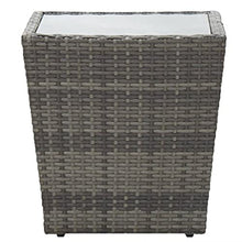 vidaXL Tavolino Tavolo Tavolinetto Tavolo di Servizio Tavolino Laterale Mobile Arredo Arredamento Nero 41,5x41,5x43 cm in Polyrattan e Vetro Temperato