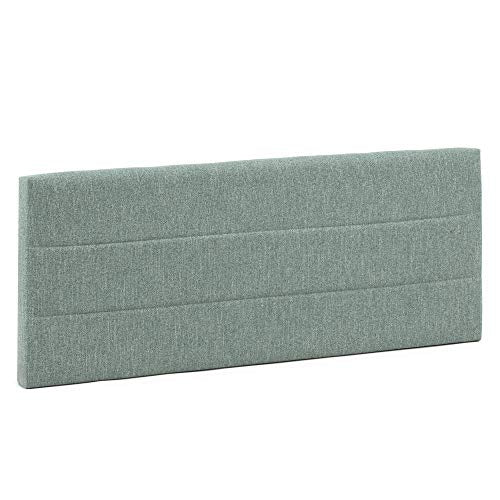 marcKonfort Testiera Rivestita in Tela Miconos 160x60 cm Color Verde, Imbottita con Spuma, rifinita con Effetto capitonné, 8 cm di Spessore, Include Hardware per Il Fissaggio alla Parete