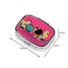 Portapillole da viaggio a prova di umidità con pulsante, mafalda y familia portapillole decorativo contenitore in metallo