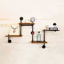 Una partizione Resistente Household Storage Box Retro Stile di Steampunk squisita fattura Funzioni di visualizzazione Vita Media del Tubo Muro di Ferro Legno (Size : D)