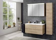 Fackelmann lavabo sotto armadio appeso 100 cm Rovere Chiaro con ceramica bacino Serie B. perfetto