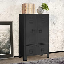 vidaXL Armadio in Metallo Stile Industriale 67x35x107cm Nero Schedario Ufficio