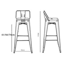 LLT Pratico sgabello Sgabelli metallo Sgabello Bar Kitchen Bar colazione pranzo sedile contatore Industriale della Sedia classica di sicurezza Carico massimo 150Kg (2 colori) Sicurezza Schienale,Ross