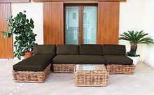 Milani Home s.r.l.s. Chaise Longue da Giardino Componibile Completo di Cuscino Intreccio in Rattan Naturale