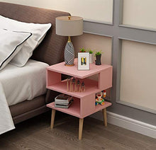 Zhicaikeji Comodino della Camera da Letto Tavolo da Comodino Semplice Irregolare in Legno Tinta Unita (Color : Pink)