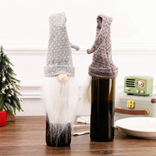 Amosfun Coperchio per Bottiglia di Vino di Natale Svedese Babbo Natale Bottiglia di Vino Topper Cappello Decorazione di Natale rifornimenti del Partito Grigio
