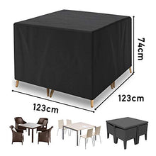 AKEfit Rattan Cube Set Cover, 420D Oxford Fabric Garden Cover per mobili, Cube, 4 posti (123 x 123 x 74cm)