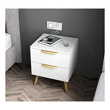 Comodino di Leggero Nordico, Semplice e Moderno, Camera da Letto, Mini, Contenitore, Due cassetti, portante 30 kg-48x40 cm FANJIANI