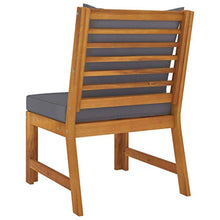 vidaXL Divano da giardino in legno di acacia massiccio, modulare, con cuscino grigio scuro, divano da giardino