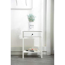 Comodino Bianco Con Cassetto, Camera Da Letto in Legno MDF Bianco, Tavolino Per Divano E Salotto Tavolino Da Divano 46x35xH60. Tavolino Da Salotto