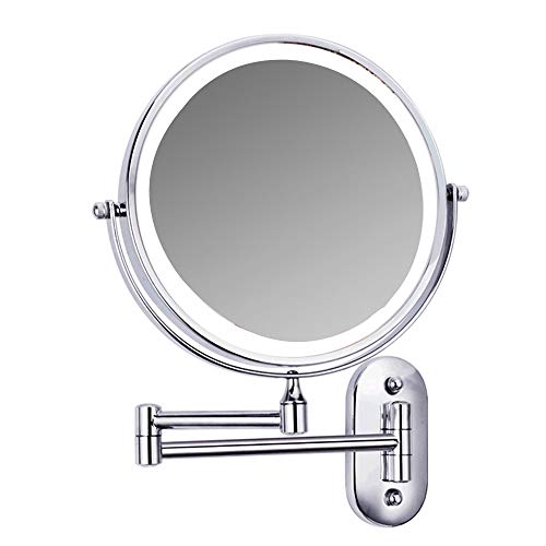 SHU XIN Specchio Luminoso da Bagno, con Specchio Pieghevole a Parete, Specchio per Il Trucco Retrattile bifacciale da Bagno di casa dell'hotel, luminosità Regolabile