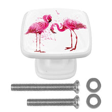 Fenicottero rosa 4 PCS Pomelli per Porta, Pomolo per Mobile, Pomelli per Mobili con Viti, Maniglia per Armadietto, Pomelli per Porta, Pomelli per Cassetti per Porta, Armadio, Cassetto e Credenza