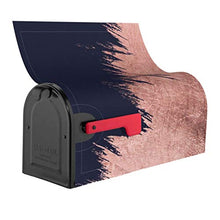Blu Navy astratto finto oro rosa pennellate appositamente progettato cassetta delle poste, copertura per cassetta postale per giardino, giardino, cortile, dimensioni standard 53 x 45 cm