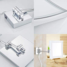 AJH Specchio da Bagno Specchio da Trucco da 8 Pollici a LED Specchio da Trucco Quadrato Specchio da Barba per Bagno Specchio da Trucco Pieghevole in Acciaio Inossidabile