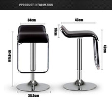 TopJiä Regolabile Sgabello Avere PU Pelle,Economico Sgabelli da Bar A 360 Gradi Girevole con Poggiapiedi,Bar Seggiolone Regolabile da Bar,Aumentare Cromo Base 41cm