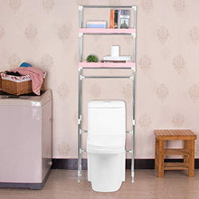 Scaffale per WC con 3 ripiani, in acciaio inox, con 2 ripiani fino a 10 kg, 53 x 28 x 166 cm