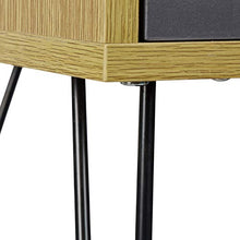 Relaxdays Comodino da Letto rétro, con cassetto, Effetto Legno, Gambe in Metallo, Vintage, Marrone, H x L x P 60 x 40 x 35 cm