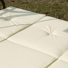 Outsunny Dondolo da Giardino 3 Posti con Tetto Parasole Trasformabile Letto in Poliestere Crema, 196 x 117 x 178cm