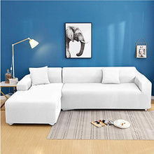 SZYUY Copri Divano Fodere Copridivani Copridivano Angolare 2 Pezzi Copridivano Elastico per Divano Copridivano Componibile A L Chaise Longue Bianco Elasticizzato