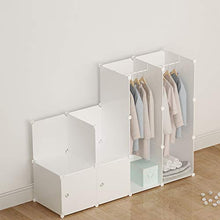 Locker 4-Gitter Armadio Organizzatore di Plastica Scaffali 4 Porte Abbigliamento Robusta Home Camera Blu 37X37X147CM MUMUJIN