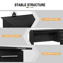 WOLTU TS59sz Scrivania con 3 Cassetti per Ufficio Studio Tavolo da Lavoro Porta PC in Legno Nero 120x59x75 cm