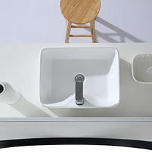 Eridanus Serie Rufus-02, Lavabo di Ceramica Bianco Lusso Lavandino Lavello Lavamano Lavabo da Appoggio Rettangolare Quadrato Bacinella Lavandino Lavello per Bagno Casa Bidet Lavabo